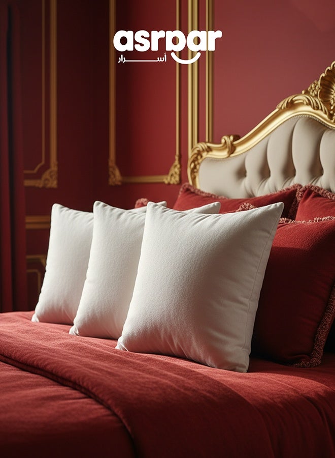 Asraar 3 Pieces | Microfiber Cushion Filler - White - 45x45 cm - Image 1